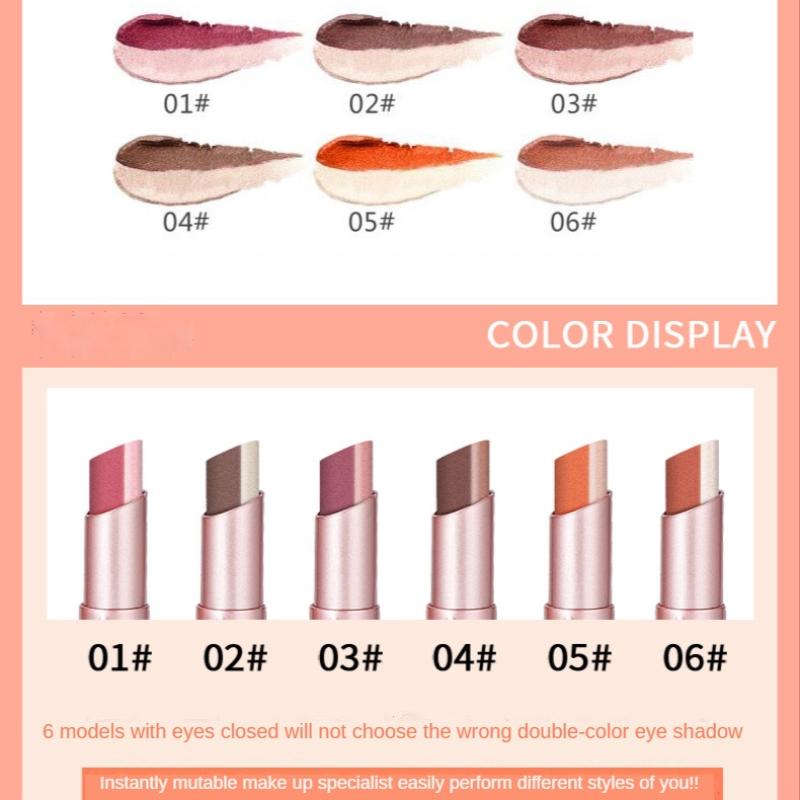 Hohe Qualität Doppel Farbverlauf Lidschatten Stick Matte Lidschatten Wasserdicht Bicolor Schimmer Kosmetik Schönheit Make-Up-Tool