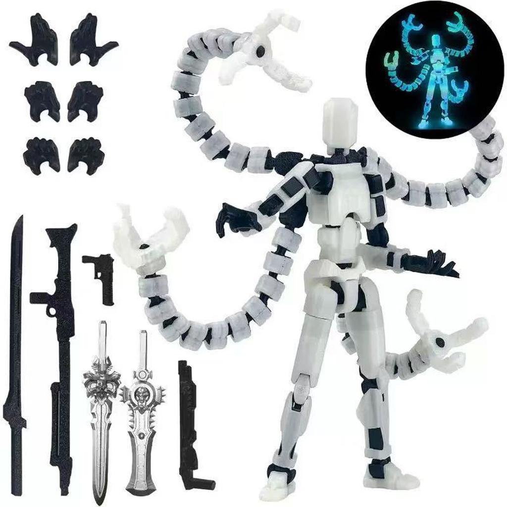 Articulated Action Figure Model Kit with Multiple Interchangeable Hands and Weapons 3D Printed DIY Assembly Poseable Collectible Display