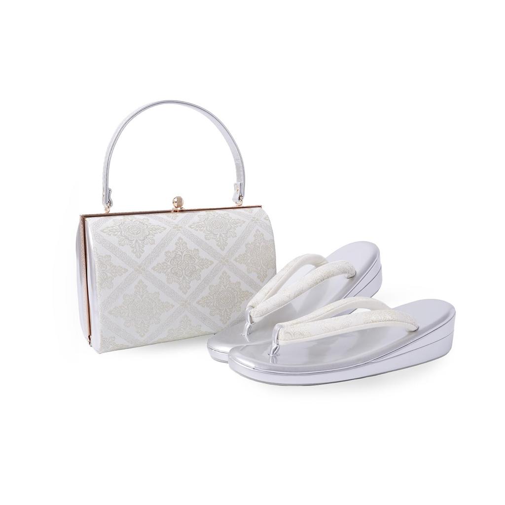Formal Zori Sandals and Bag Set Pattern Assorted Set for Women Obi Texture Perfect for Graduation and Outfits One Size Fits All Simple and Stylish