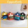 Stylish Korean Color-block Mini Backpack For Boys And Girls In Vibrant Colors