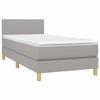 3140425 vidaXL Divan Bed with Mattress Light Grey 90x200 Cm Fabric