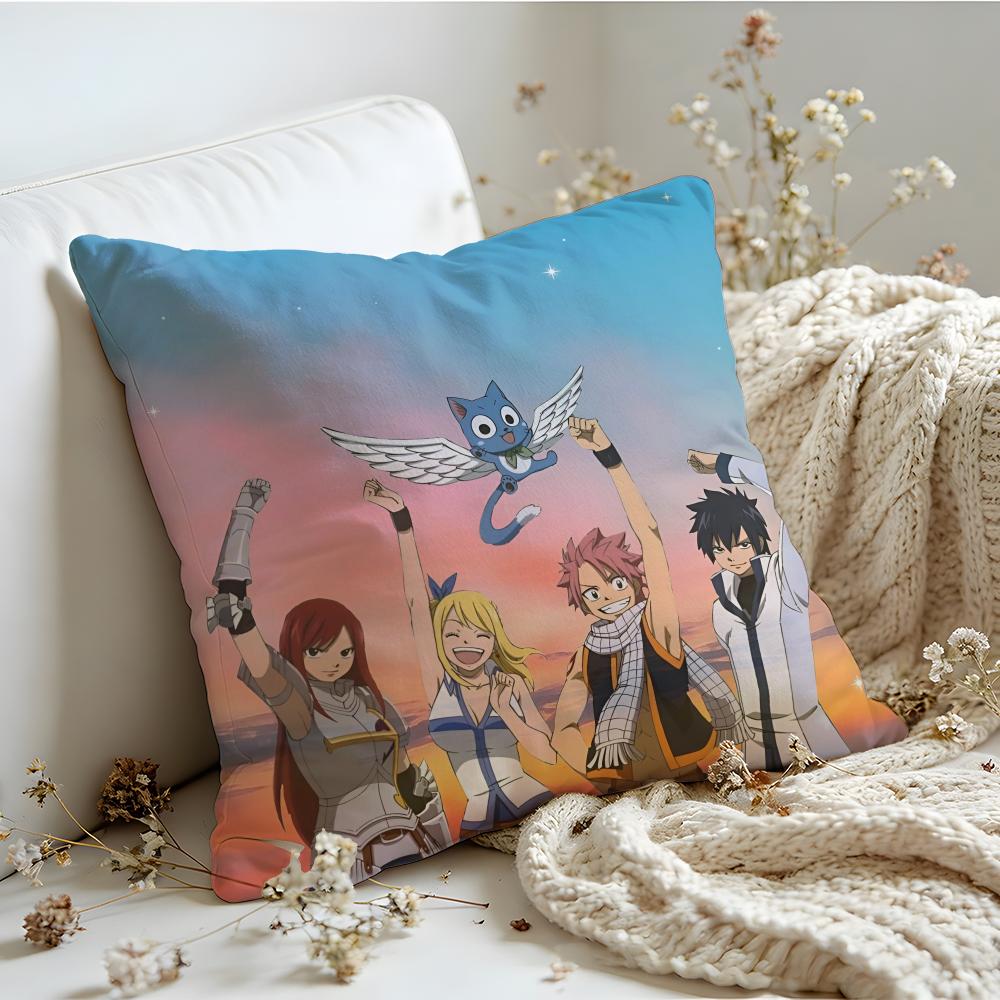 Cushion Cover Linen SkinFriendly Soft Decorative Case For Sofa Home Decor Vintage Anime FFairy Tail Classic Pillow cover