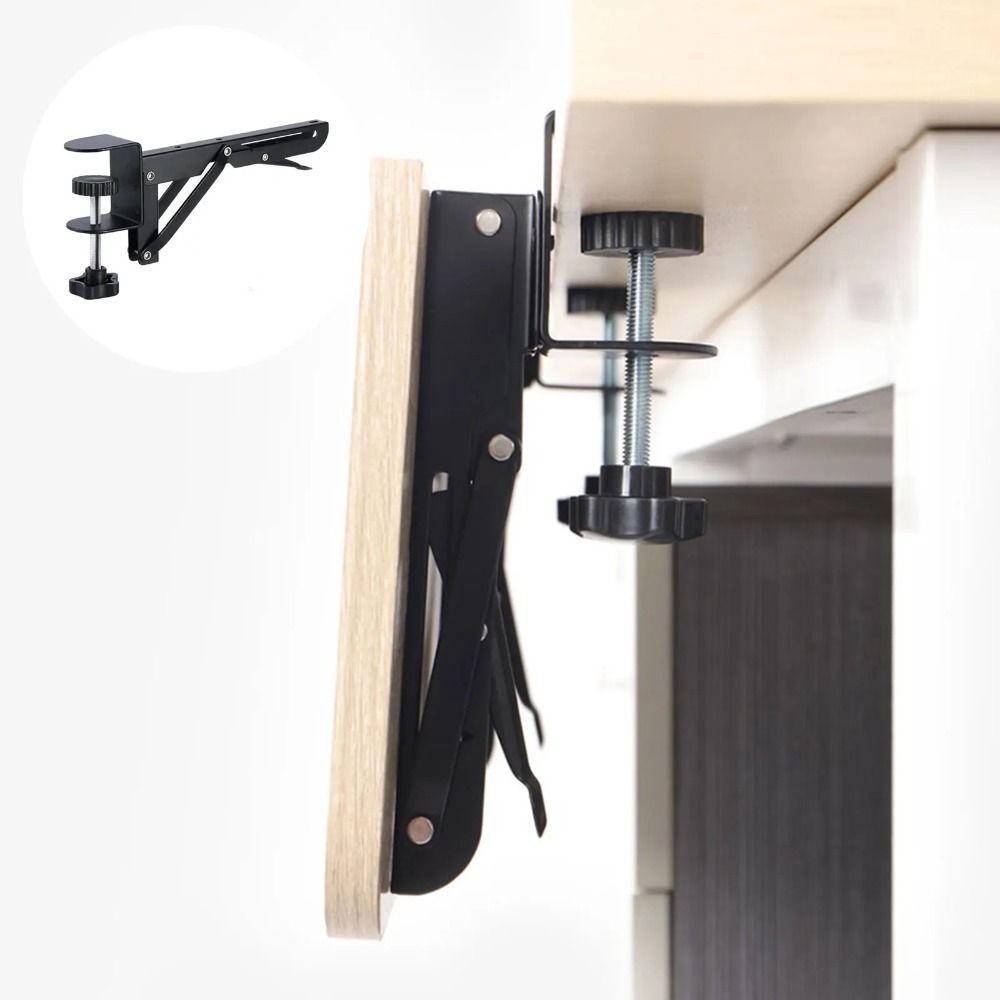 2PCS L-shaped Foldable Desktop Shelf Bracket Heavy-duty Folding Shelves Work Bench