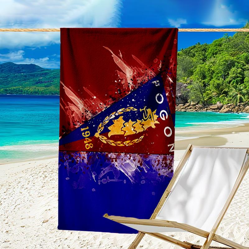 Pogon Emblem Design Microfiber Beach Towel, Lightweight And Quick-Dry, for Summer Travel, Beach Essential, Swimming Pool Outdoor