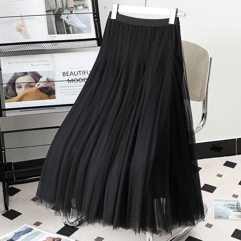 Damen Lila Mesh Midi Rock mit hoher Taille - 720° Schwung A-Linien Tüllrock für Square Dance und Fotoshootings