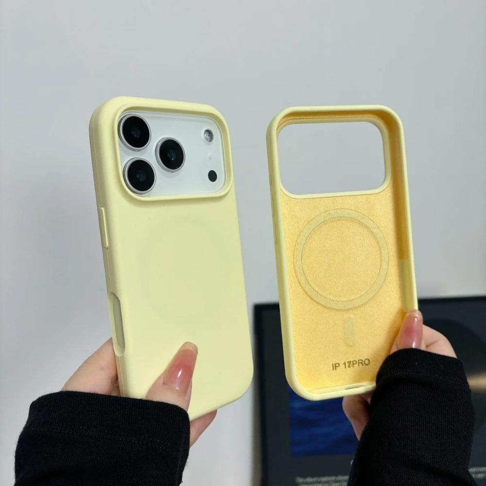 Official Solid Color Liquid Silicone Magsafe Phone Case for IPhone 17 Pro Max 16 15 14 13 12 11 Magnetic Wireless Charge Cover
