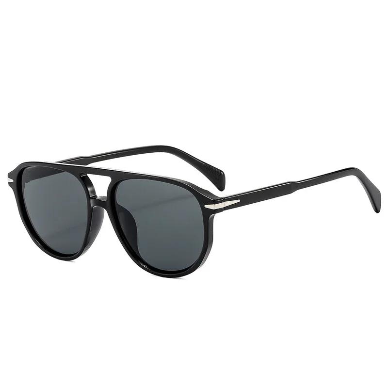 Retro Double Bridges Pilot Sunglasses for Men Women UV400 Protection Luxury Designer Rivets Fashion Shades Eyewear 1PC