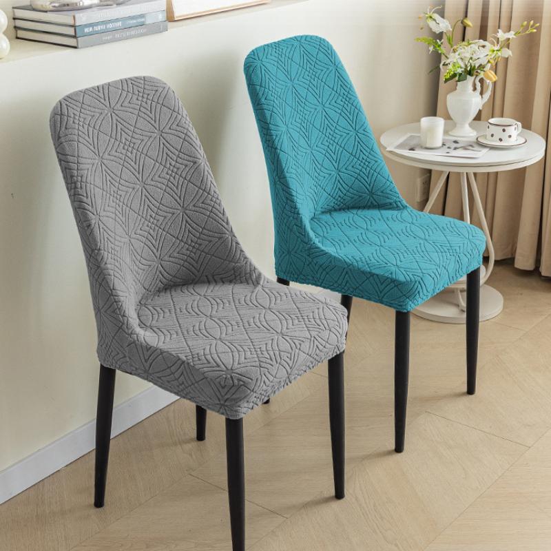 Thickened Fleece Chair Cover One-piece Chair Cover Elastic Dining Chair Covers Jacquard Seat Cover for Hotel Restaurant Home