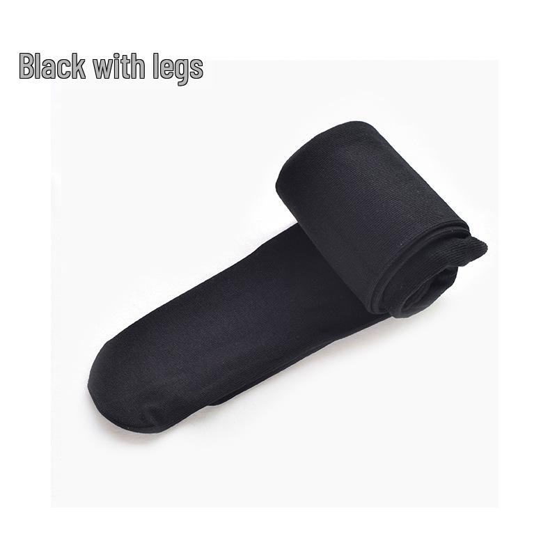 1913 Smoky Grey High-Waist Stretch Cotton Stripe Footless Tights - Comfortable, No-Sag, Perfect for Women in Autumn/Winter.