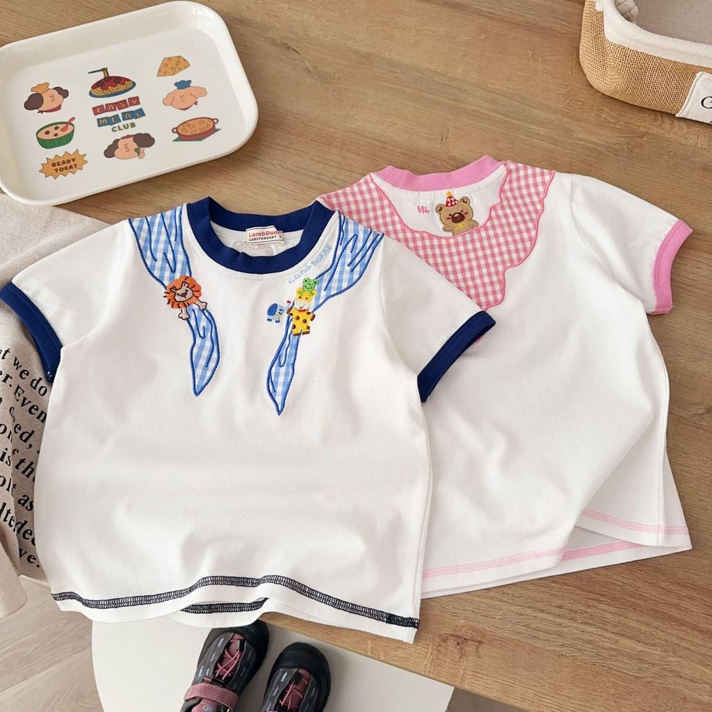 Girls' Summer Short Sleeve Pullover - New Style Round Neck T-shirt for Kids