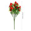 3 Pcs Simulation Strawberry Bouquet Artificial Branch Decor for Holiday Plant Flower Basket Fake Bunches Stem Pvc Plants Adorn