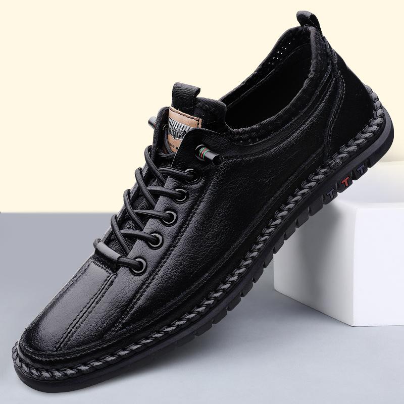

кожаные повседневные туфли для мужчин Lace Up Outdoor Oxfords черные туфли ручной работы мужские скейт обувь мужская обувь 10