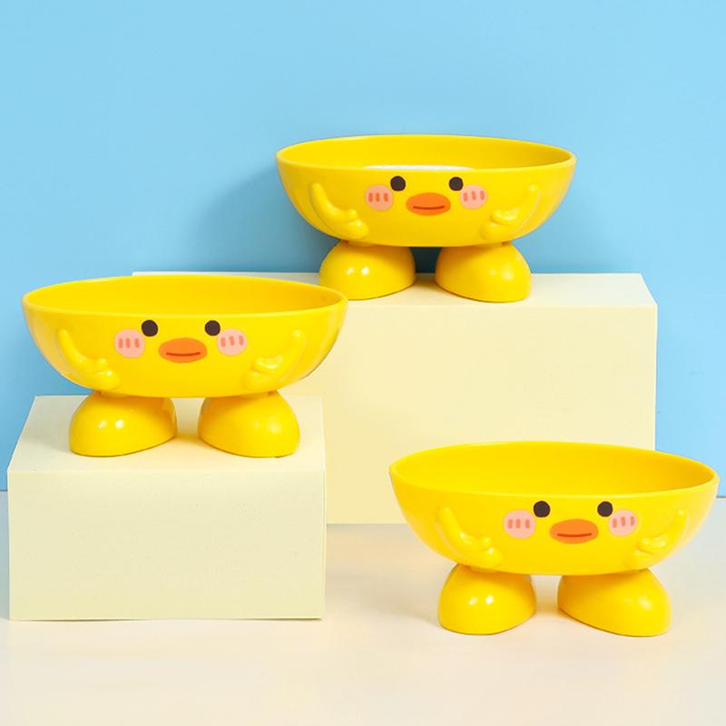 Soap Dish With Drain Duck Shape Soap Box Drain Soap Holder Bathroom Shower