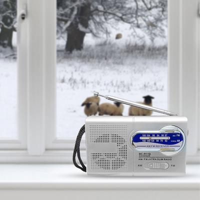 Mini Vintage Radio with Telescopic Antenna Portable AM FM Radio Battery Powered Small Radio Unique Gifts for Seniors Elderly Use