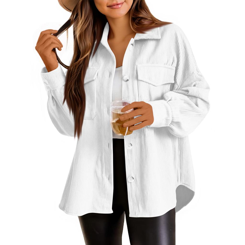 Women's Shirt Solid Color Long Sleeved Jacket