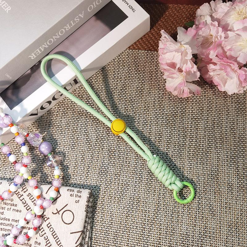 Colorblock Knotted Phone Lanyard: Creative Short Woven, Detachable, Anti-Lost Keychain Strap for Phone Cases