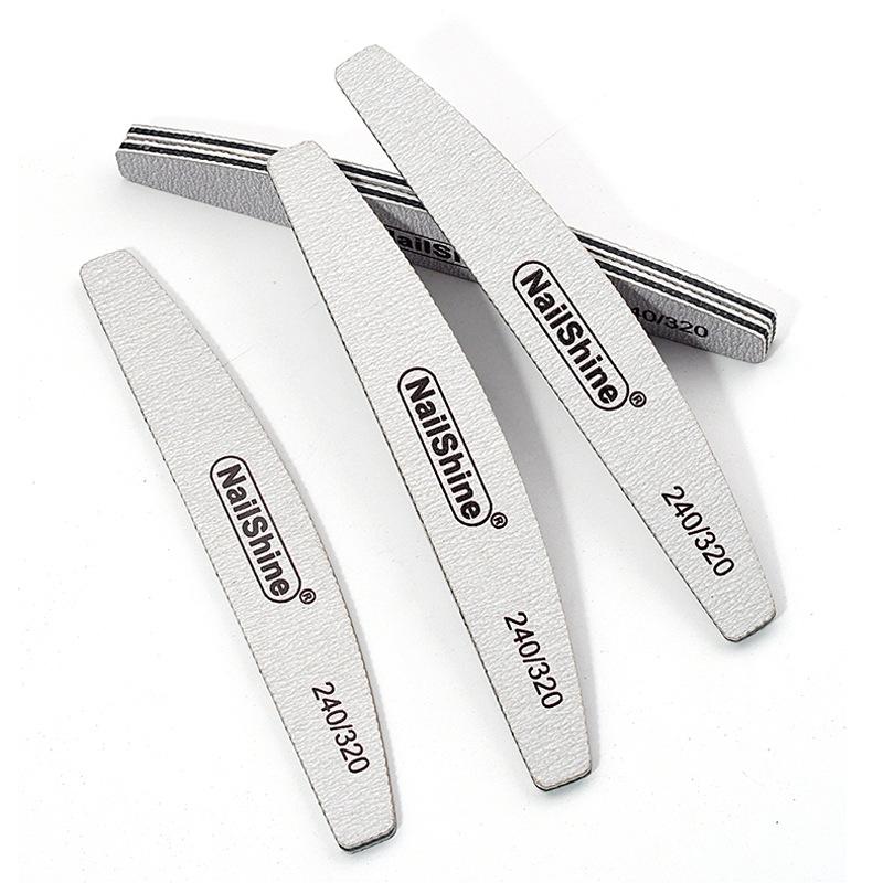 Imported Half-Moon Wear-Resistant Sandpaper Nail File - Double-Sided Durable Polishing Tool