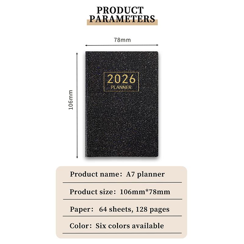 2026 A7 Agenda Book Pocket With Calendar Diary Weekly Planner Appointment Book School Office