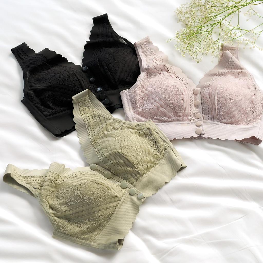 MY Button Lace Bra for Breast Cancer Size XS [KISS LIFE] Front-opening Patients, Padded, Pink, (kml800637a1)