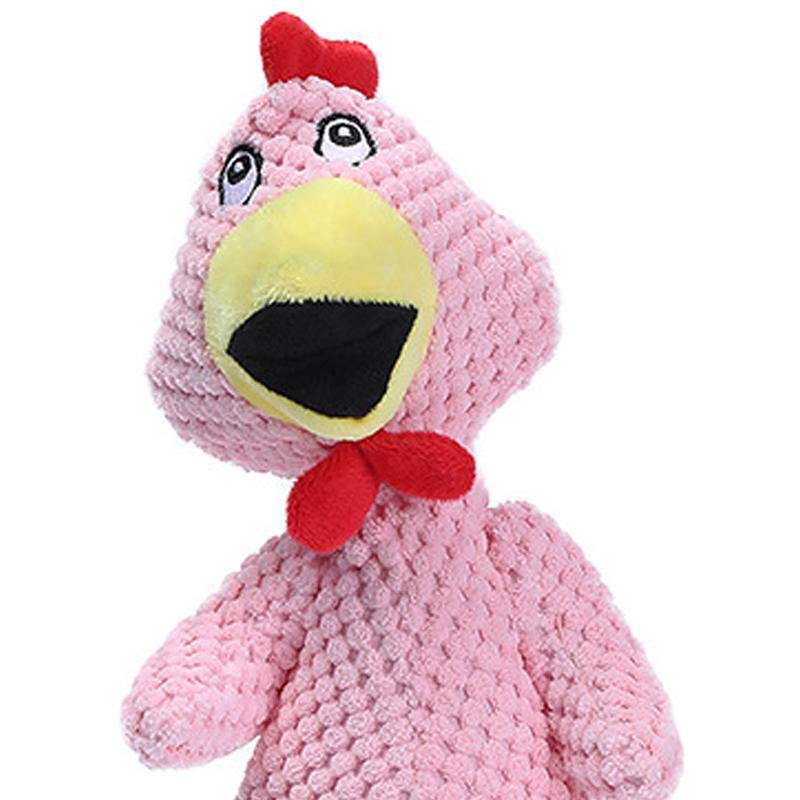 Hund Quietschspielzeug Weich Zahnreinigung Interaktiv Hühnchenform Stofftier Welpe Kauspielzeug für Groß