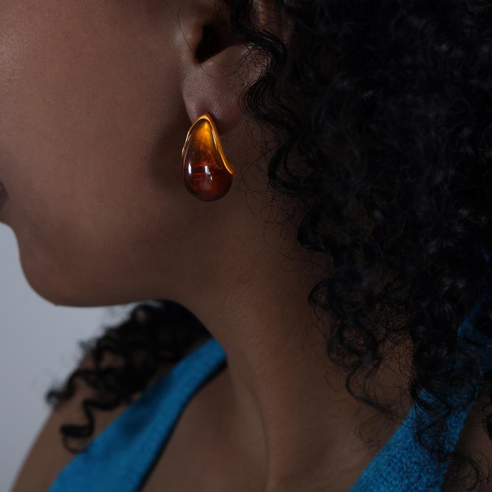 Личность Натуральные Висячие Серьги-Капли Смола Камень Бохо Этнические Винтажные Подвески Для Женских Вечеринок Серьги