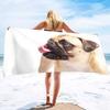 Microfiber Sand Free Beach Towel Thin Quick Fast Dry Super Absorbent Oversized Large Lightweight Towels for Beach Pool Pug Dog