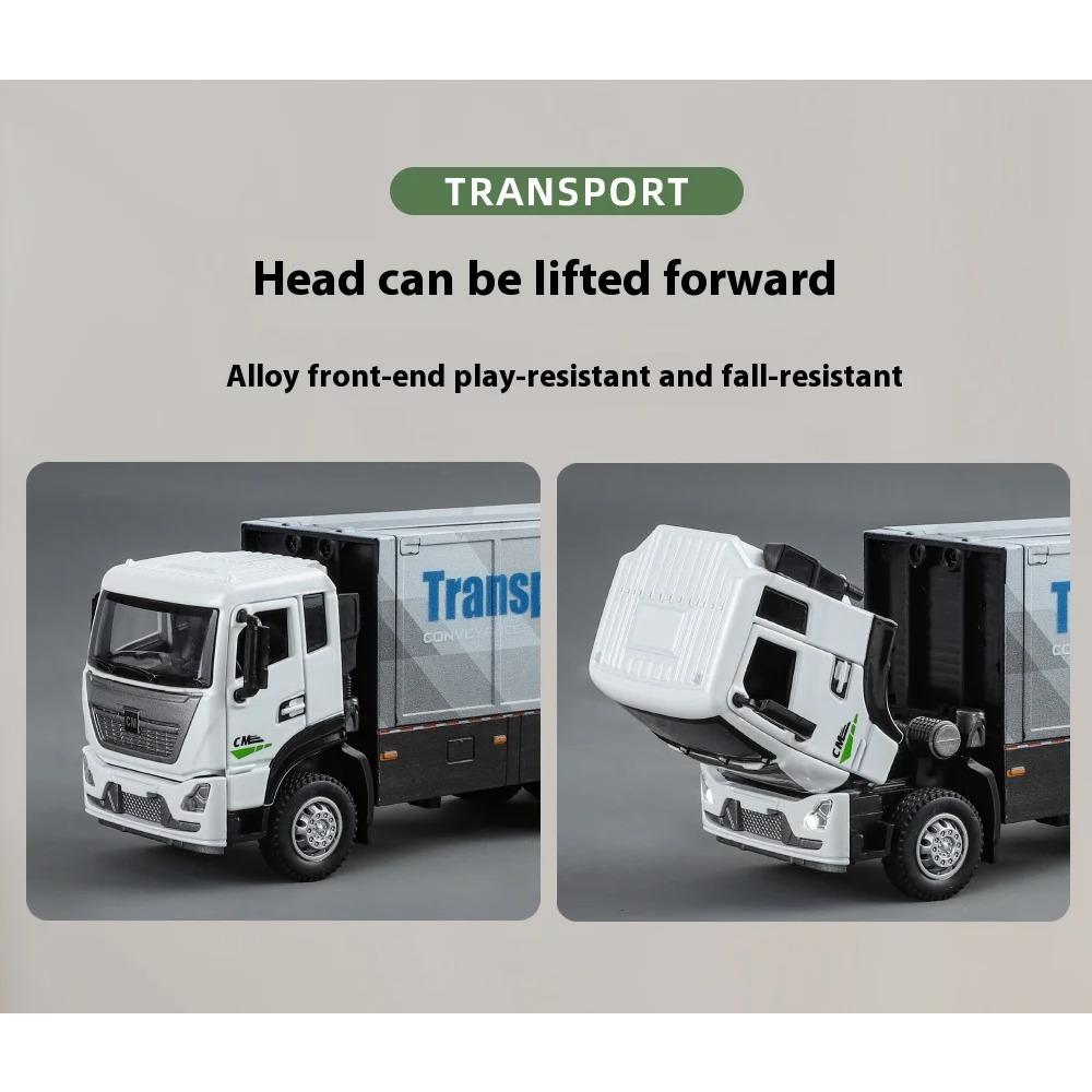 1/32 Scale Wingspan Container Truck Alloy Toy Diecast Engineering Vehicle Model Collection of Hobby Decorative Fine Ornaments Kids Toy