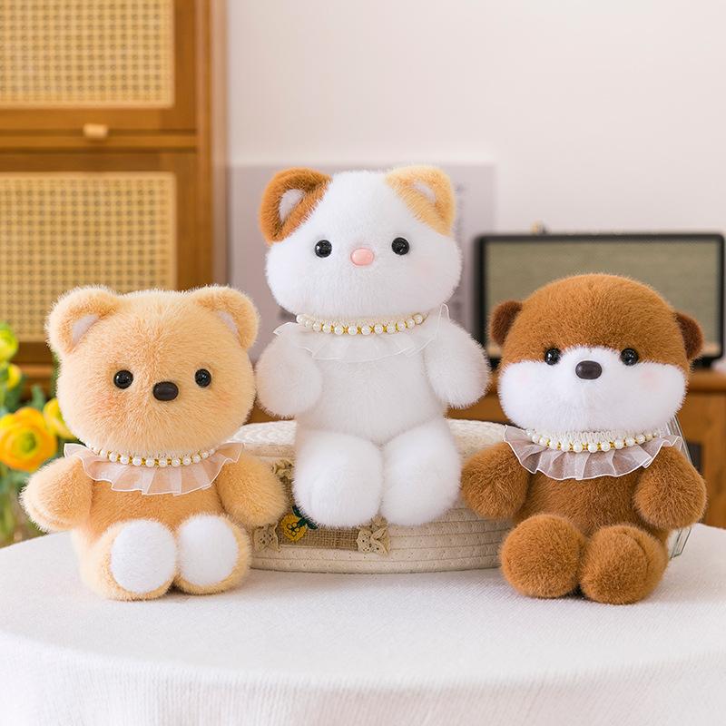 Small Animal Plush Toy Pearl Running Series Eight-inch Three-cat Cat Doll Cute Pet West Highland Doll