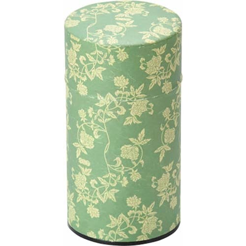 Yamako Tea Caddy, Green, Approx. 7.5 x 14.2cm