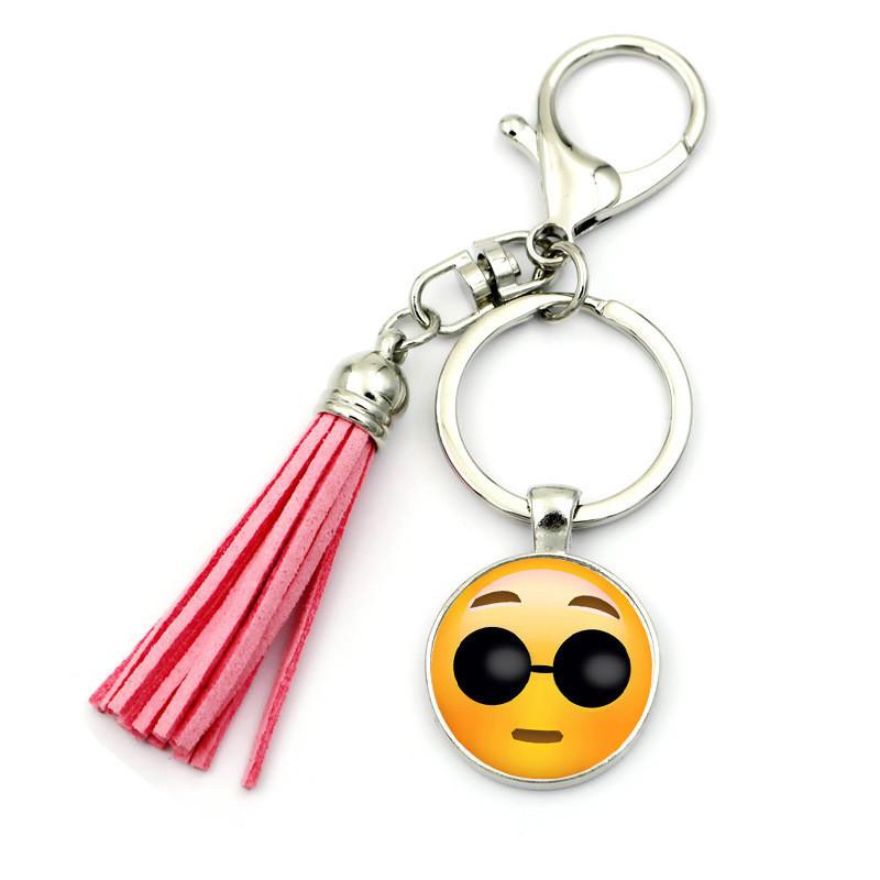 Adorable Funny Expression Time Gem Keychain Pendant Creative Unique Tassel Charm