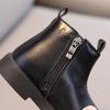 Boys Girls Boots Casual All-Match Comfortable Simple Side Zipper Design Non-Slip Short Boots