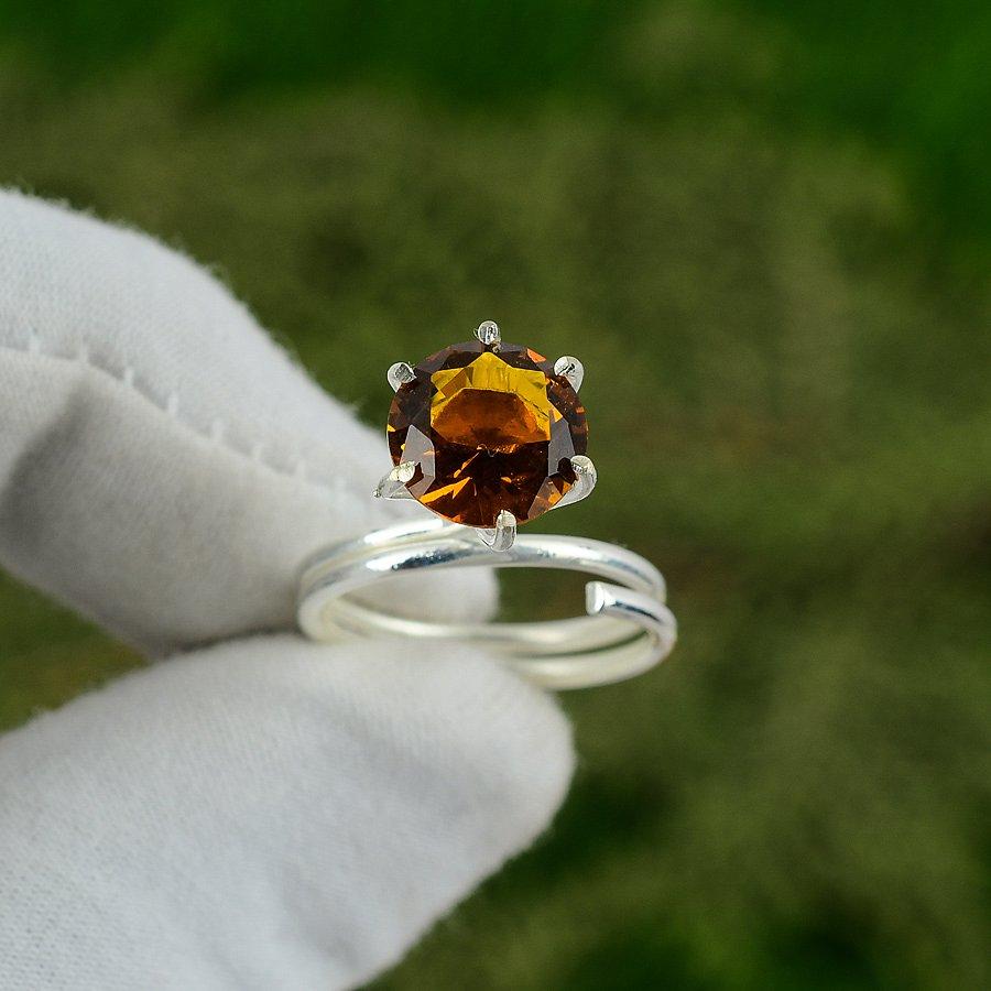 Friendship Day Deal Citrine Gemstone Sterling Silver Statement Wife Ring Jewelry