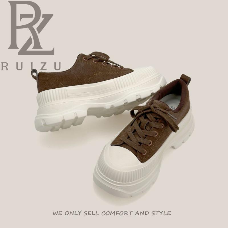 8 Heightened Thick-soled Muffin Shoes for Women's Spring New Matte Fashion Casual Sports Versatile