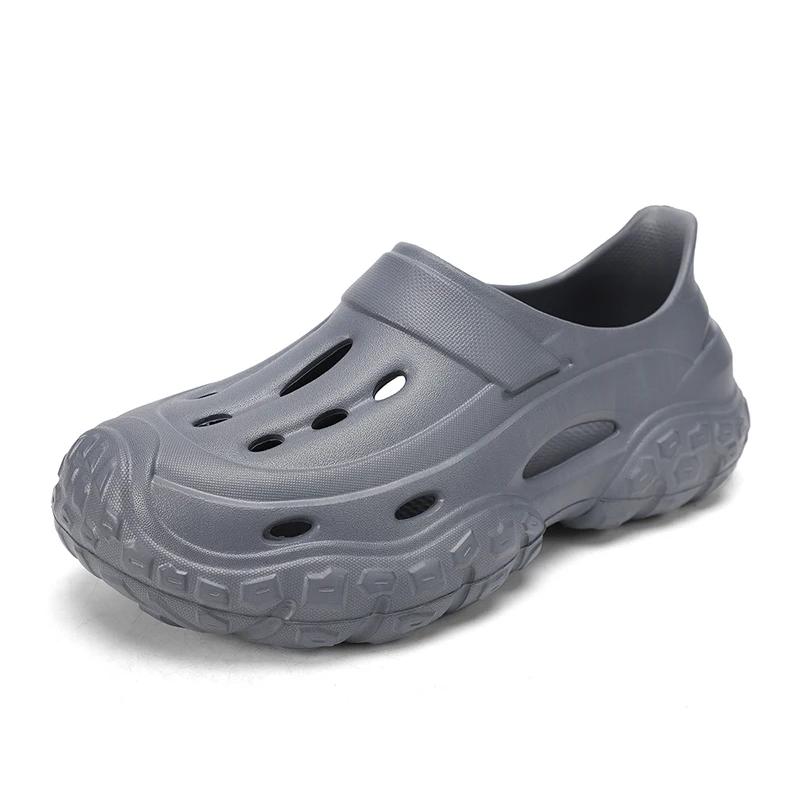 Fashion Summer Men's Leisure Breathable Garden Shoes Outdoor Beach Baotou Cool Drag Hole Shoes Quick Drying Closed Toe Slippers Hole Sli