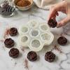 Flexible Silicone Bakeware Rose Peony Mold, 7 Cavities Baking Mold for Making Cake Professional Pastry Molds Chocolate Candle Soap, Non Stick