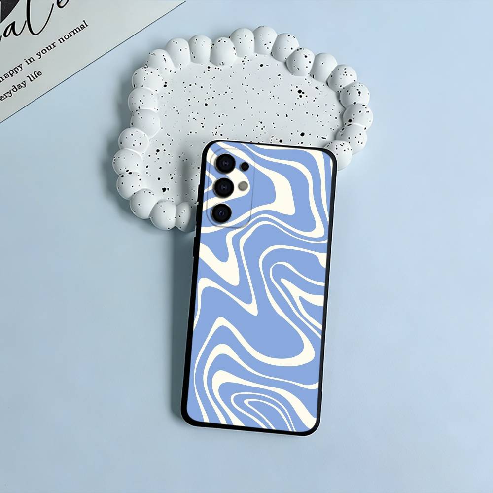 Abstract -FluidWavy Pattern Phone Case For Samsung S25,S24,S21,S22,S23,S30,Ultra,S20,Plus,Fe,Lite,Black Soft Silicone