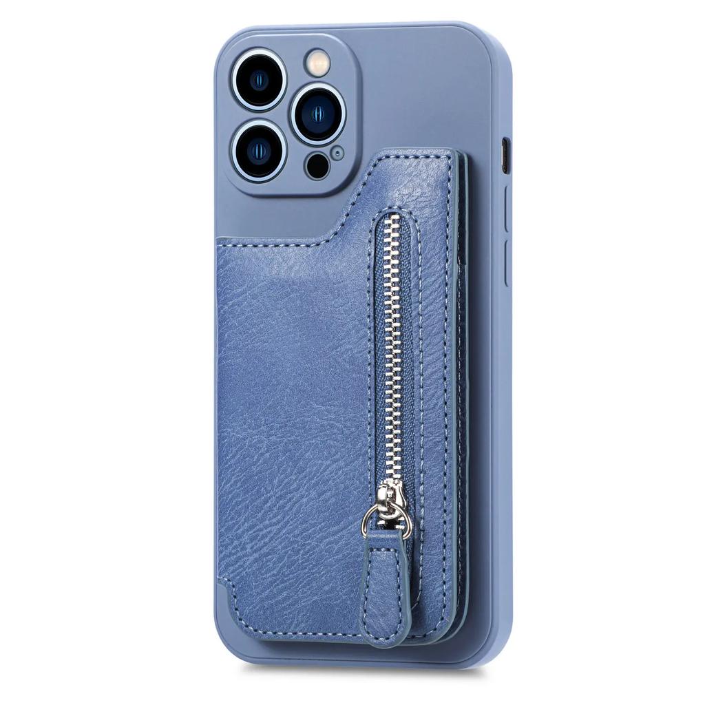 Zipper Cards Holder Leather Wallet Phone Case For iPhone 16 Pro Max 15 14 Plus 13 12 11 13Mini XS X XR SE 2026 Anti-drop Cover
