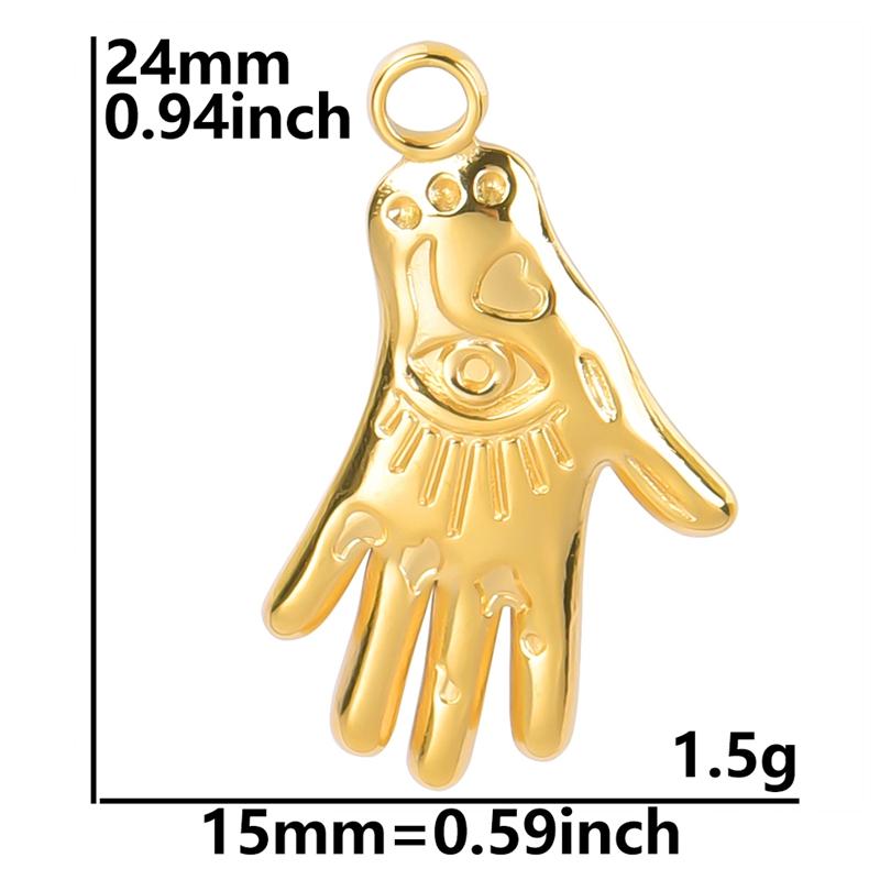 5pcs/Lot Turkish Evil Eye Hand Pendants For Jewelry Making Supplies Statement Charm Stainless Steel Pendant DIY Necklace Earring