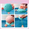 Kids Wind-up Pig Riding Flying Fish Bath Toy Swimming Water Spraying Dinosaur Wind-up Hippo