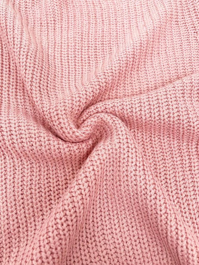 Autumn/Winter Off-Shoulder Knit Sweater - Loose Fit, Pure Color, Casual Style