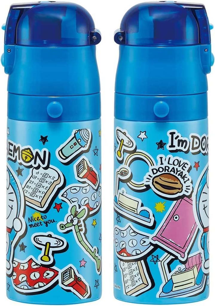 Skater Stainless Steel Water 420ml 350ml Doraemon Small Suitable for Sports Water Children's Bottle, 2-Way Design, (Direct Drinking), (Cup Drinking),