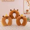 Capybara U-Shaped Cartoon Neck Pillow for Travel and Car