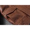 Chinese Size Brown Black Real Cowhide M65 Hunting Leather Jacket Men Genuine Leather Coat Winter Pockets Jackets
