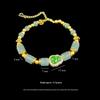 Exquisite Green Gourd Jade Bracelet - Chinese Style, Light Luxury, Gold-Plated Beads, Long-Lasting Color