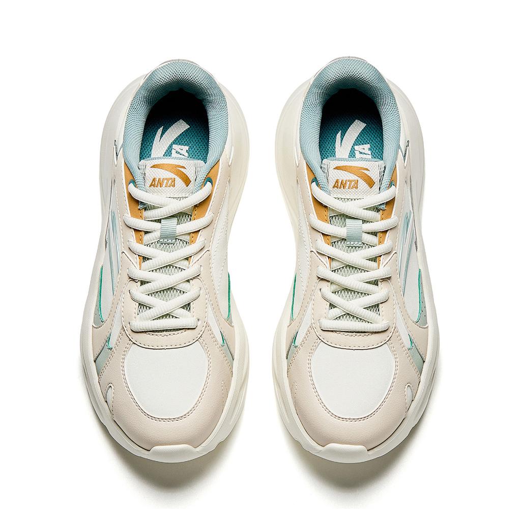 Anta Wear resistant And Lightweight Low top Casual Shoes Women's Ecru Blue 922538829-6