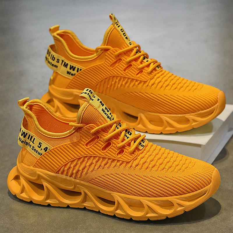 New Fashion Green Platform Shoes Trainers Men Breathable Mesh Men's Running Shoes Big Size 46 Lightweight Sports Sneakers Men