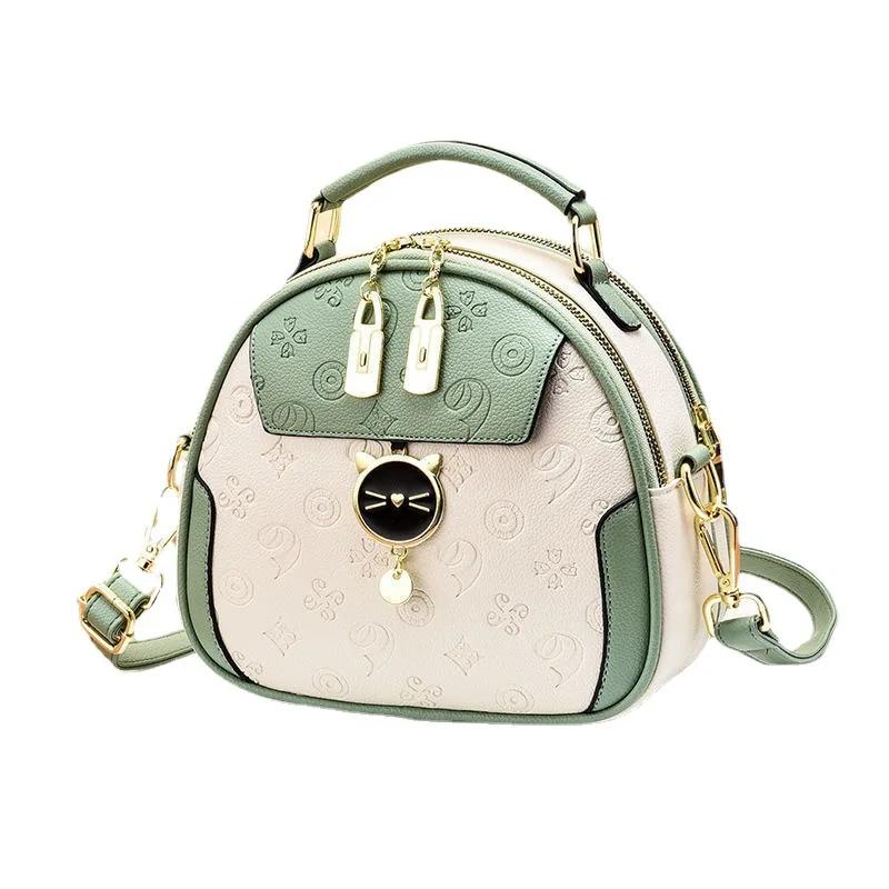 Korean Wide Strap Bag for Women Round Metal Crossbody Bag Simple Beautiful Girls Small Fashion Clash