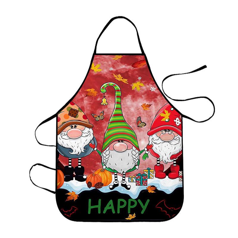 Halloween Pumpkin Skeleton Waterproof Apron With Cartoon Print For Kitchen And Home Use