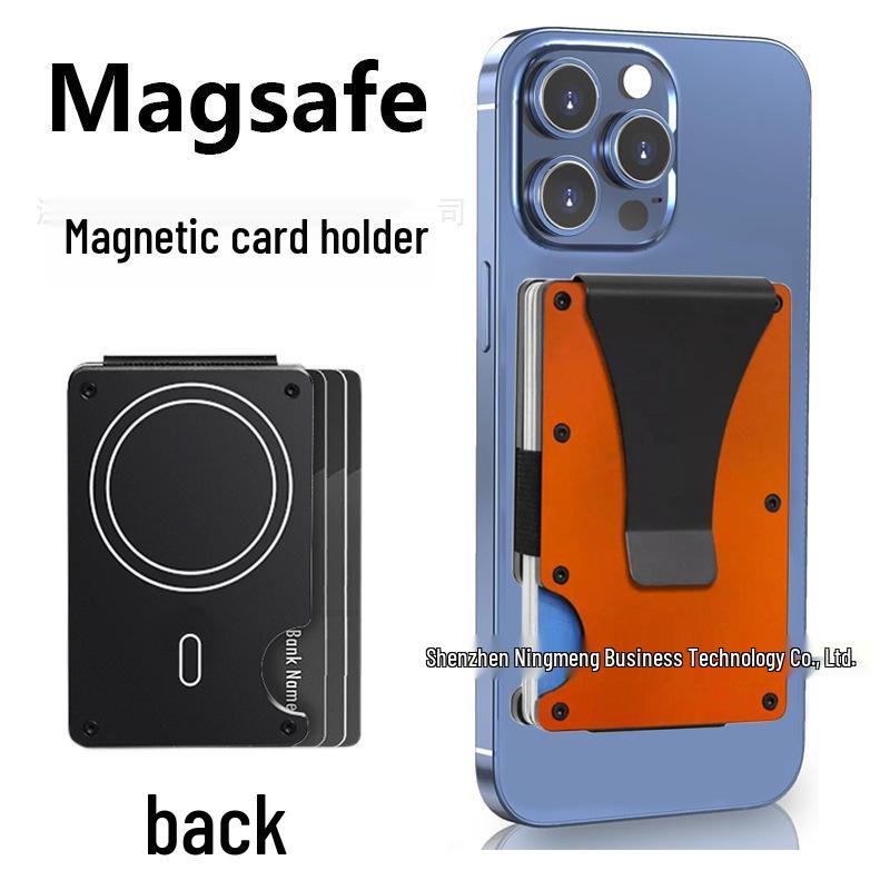 Apple MagSafe Compatible RFID Anti-Theft Metal Wallet with Strong Magnetic Card Holder