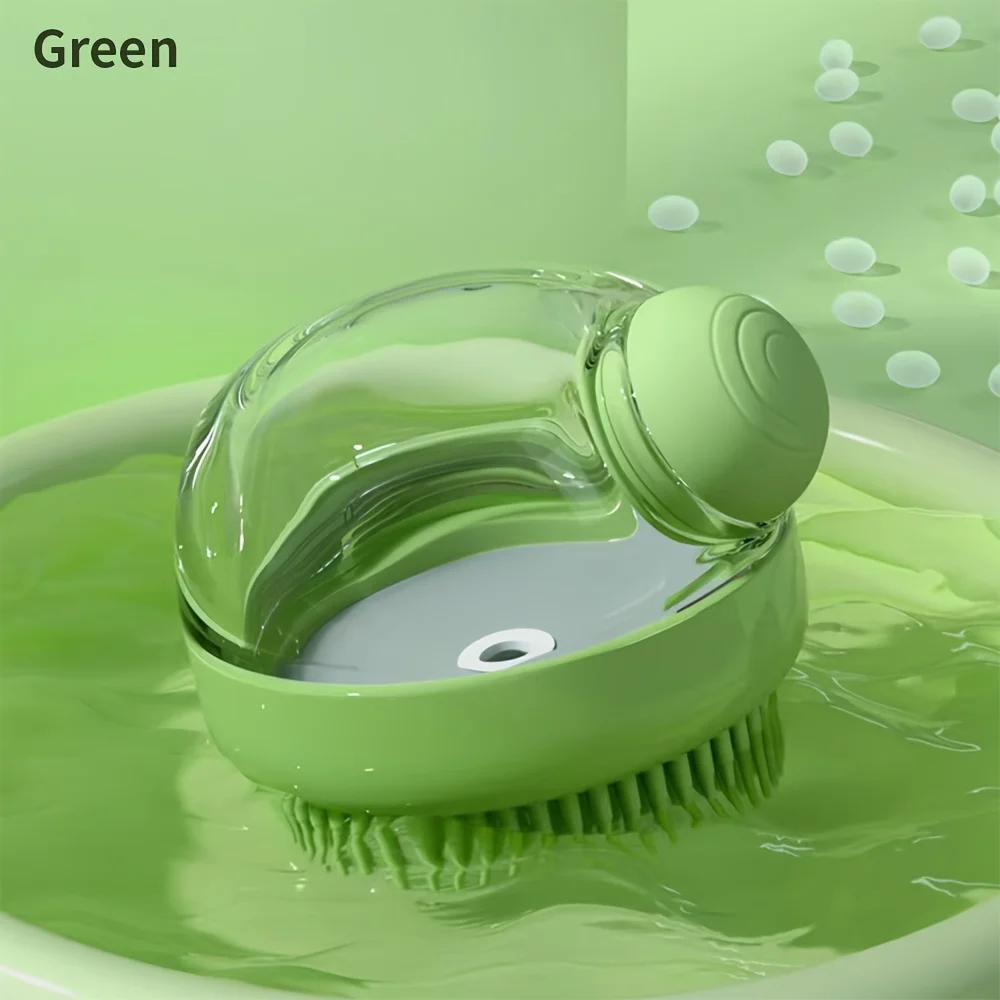 

Dog Bath Brush with Soap Dispenser Pet Grooming Massage Tool for Dogs Cats Long Haired Pets Silicone Bristle Shampoo Brush XS